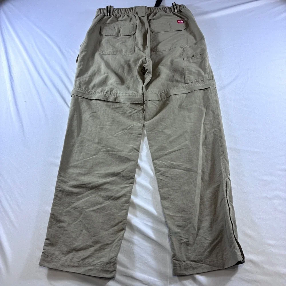 The North Face Mens Convertible Hiking Pants Tan Khaki Zip Off Cargo Medium M